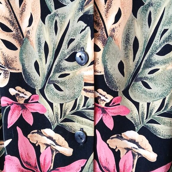 Pendleton Vintage Floral Hawaiian Midi Skirt Full Button Down With Pockets - Picture 3 of 6